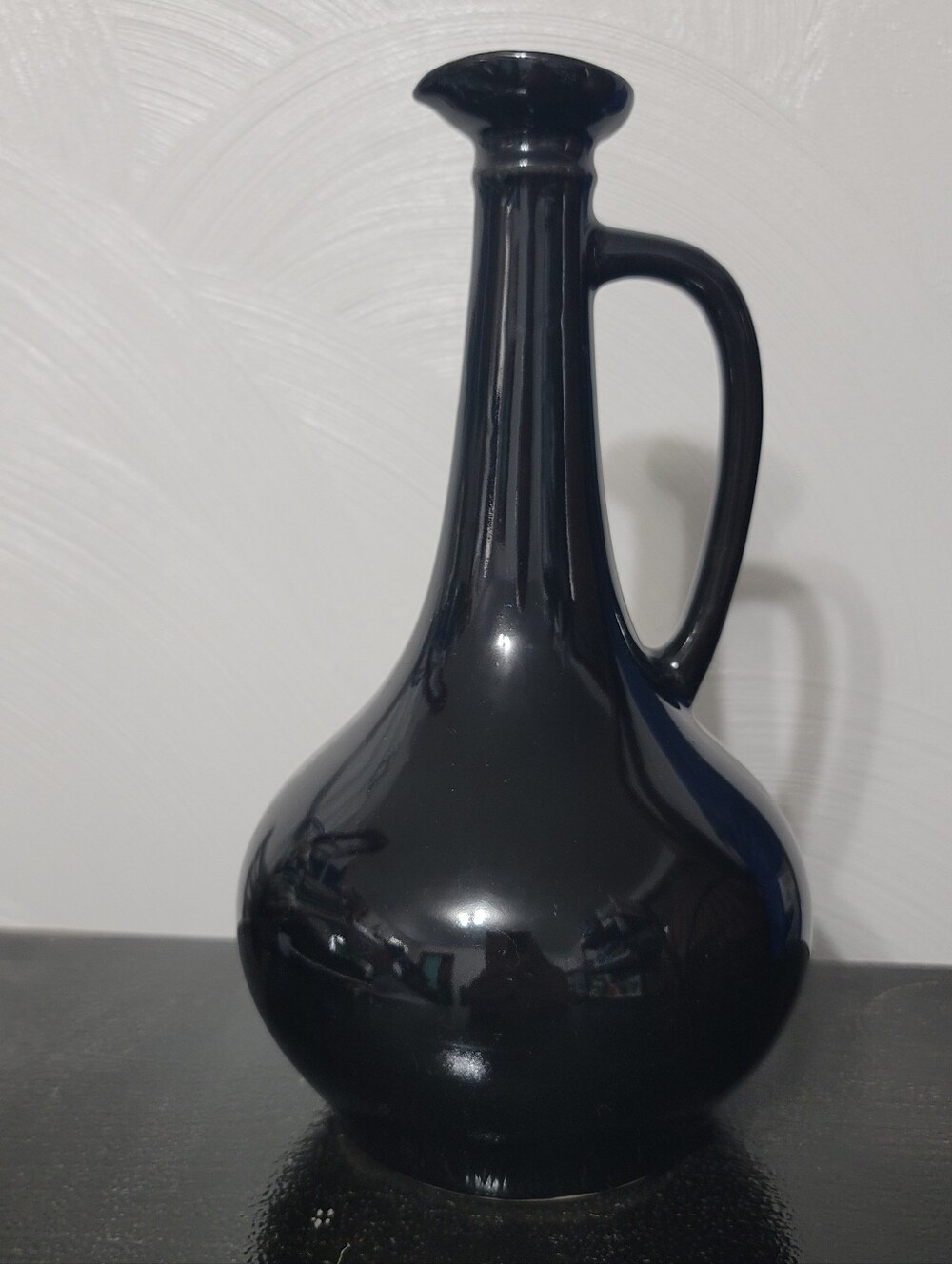 Antique Meier's 44 Wine Black Porcelain Collectors Carafe With Out Stopper